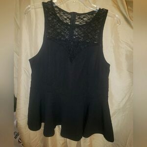 SHEIN Curve Black Lacetop Blouse XL